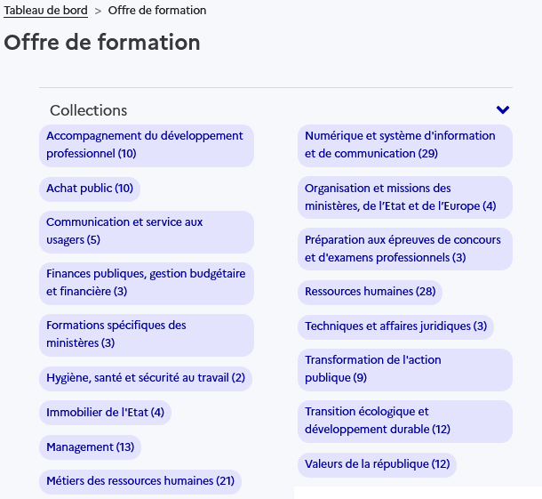 Offre de formation Mentor - Les collections