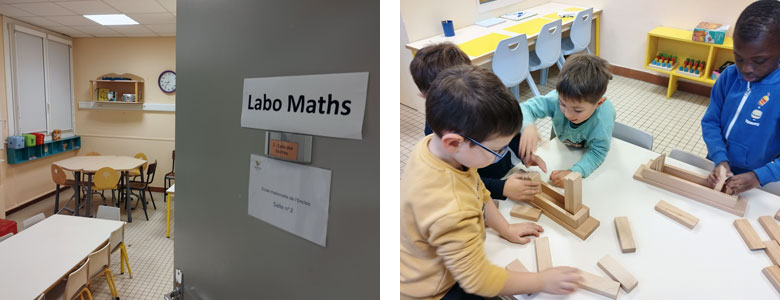 Le labo maths : un lieu et du matériel dédiés à la manipulation et à l’expérimentation.