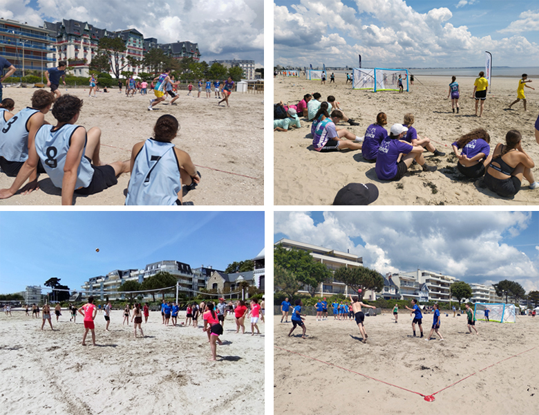 Cinq disciplines étaient proposées au long de la plage Benoit, sur le remblai de La Baule.