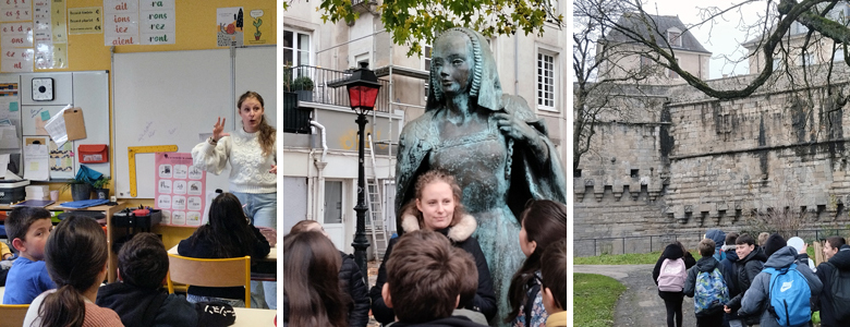 En classe ou lors d’une visite au château des ducs, les élèves ont travaillé sur le Moyen Age avec une intervenante du musée.