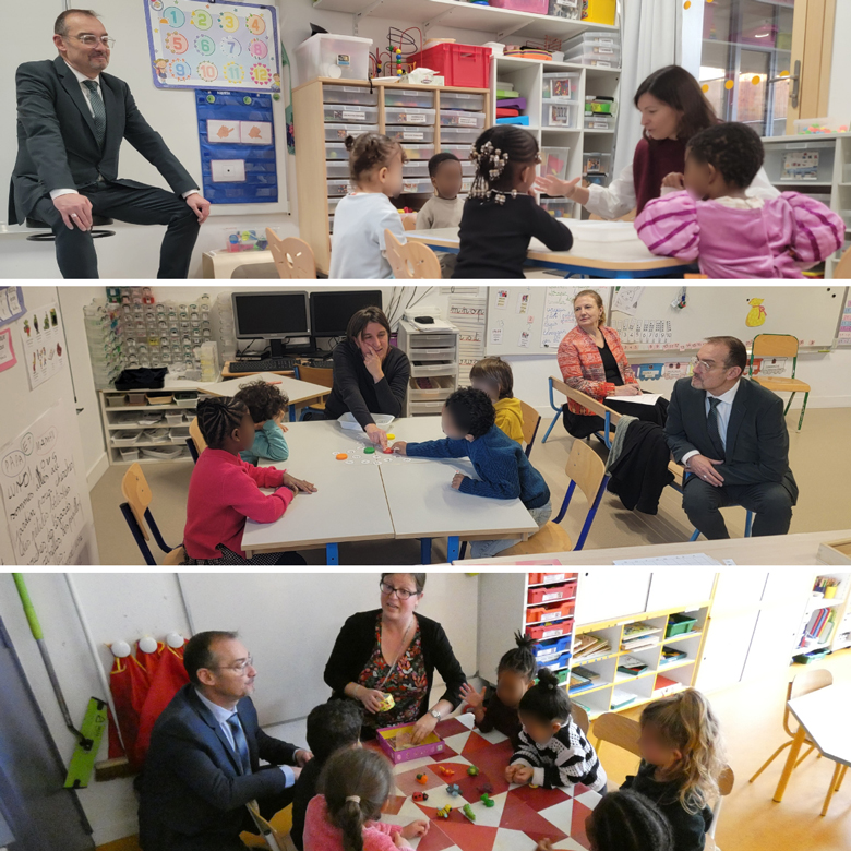 Le directeur académique observe des ateliers centrés sur le travail de mémorisation à Lucie Aubrac et Germaine Reberioux