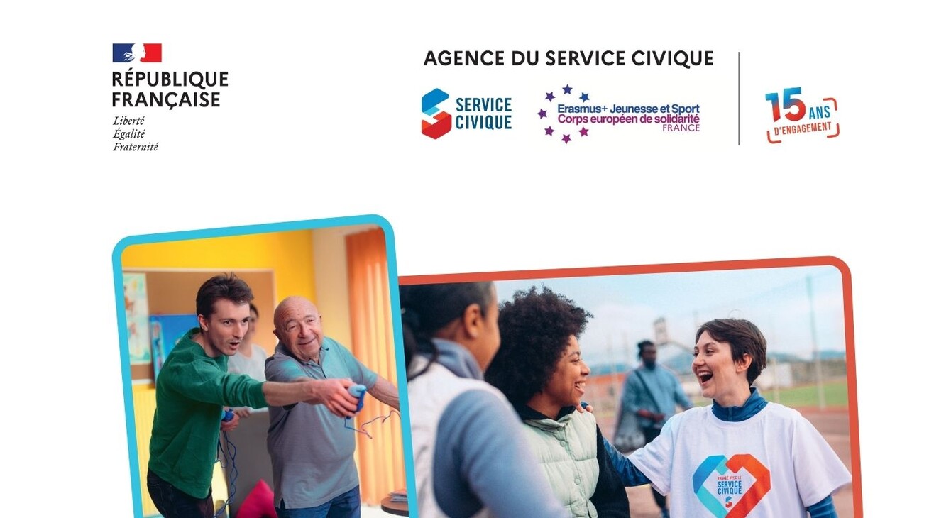 Affiche 15 ans du Service Civique blanc