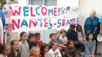 Une délégation de Seattle à l'école Anatole de Monzie à Nantes