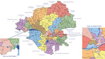 DSDEN44 carte des Circonscriptions
